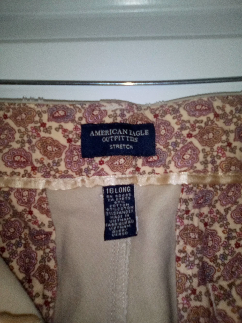 American Eagle Outfitters Y2K Light Academia Preppy Khaki Flare Trousers Size XL - Picture 6 of 8